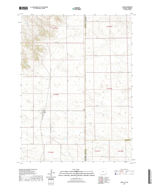 Albin Wyoming US Topo Map Image
