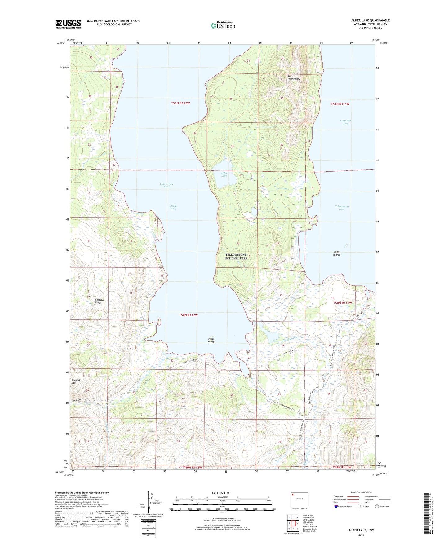 Alder Lake Wyoming US Topo Map Image