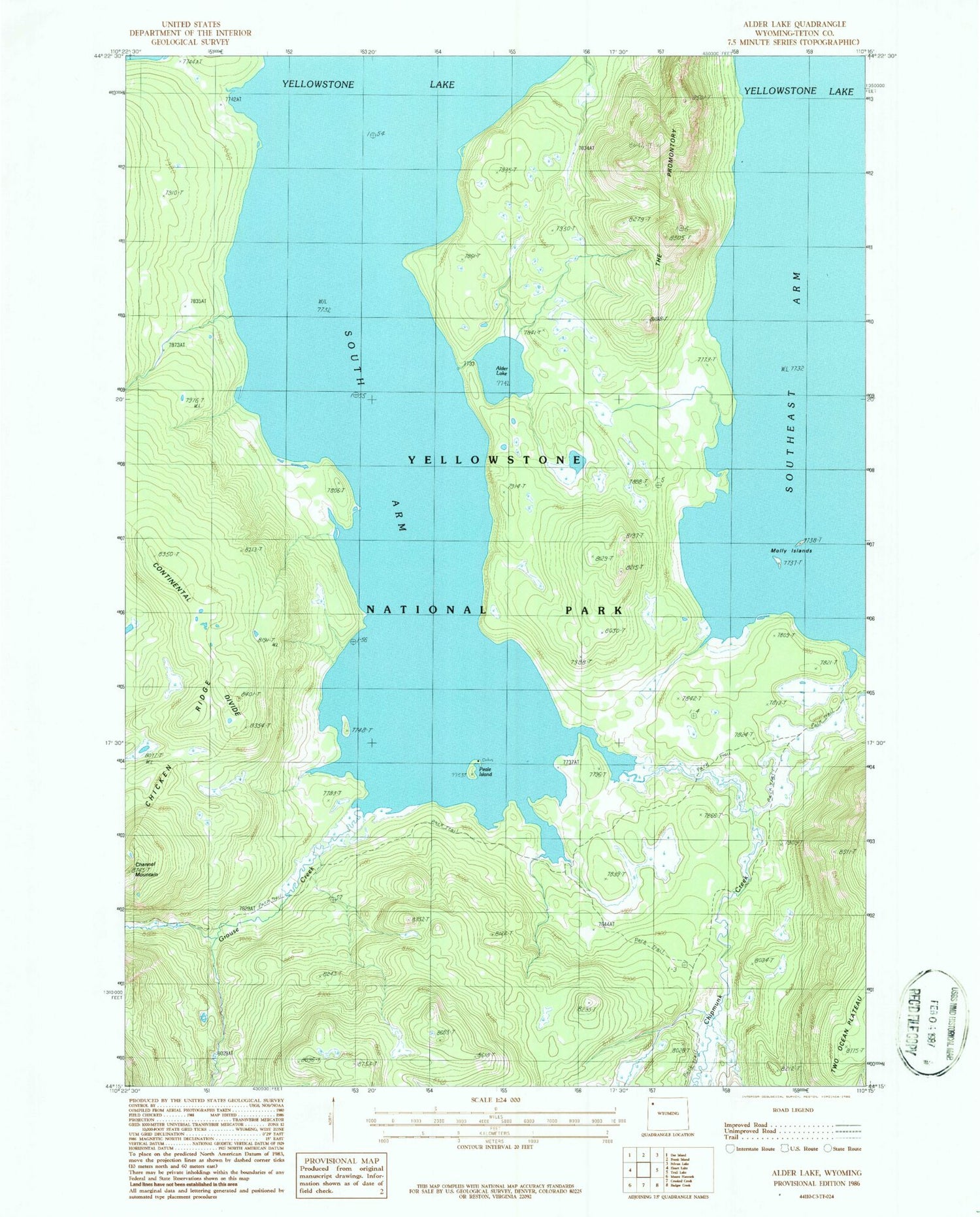 Classic USGS Alder Lake Wyoming 7.5'x7.5' Topo Map Image