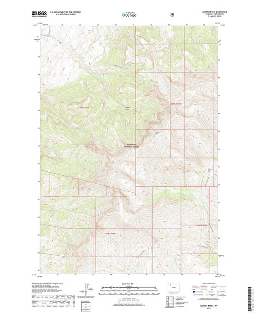Aldrich Basin Wyoming US Topo Map Image