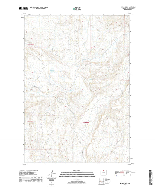Alkali Creek Wyoming US Topo Map Image