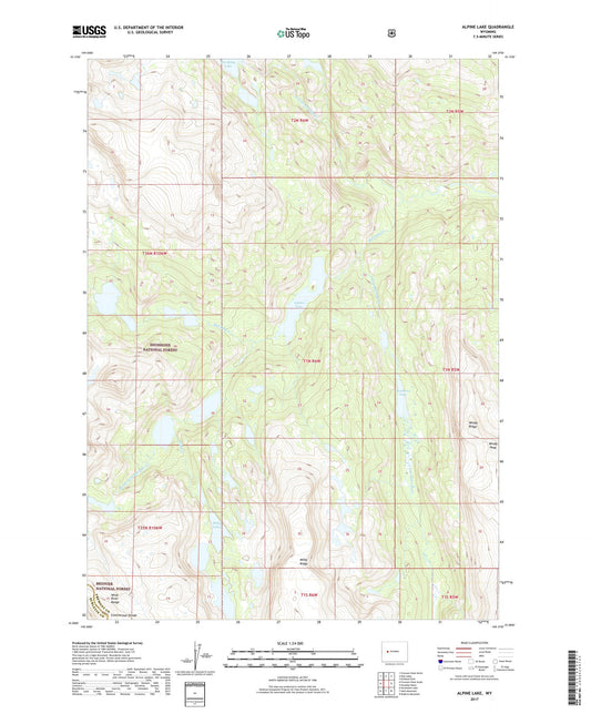 Alpine Lake Wyoming US Topo Map Image
