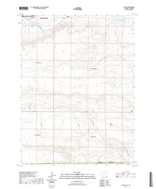 Altvan Wyoming US Topo Map Image