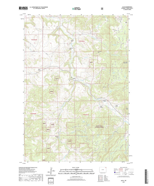 Alva Wyoming US Topo Map Image