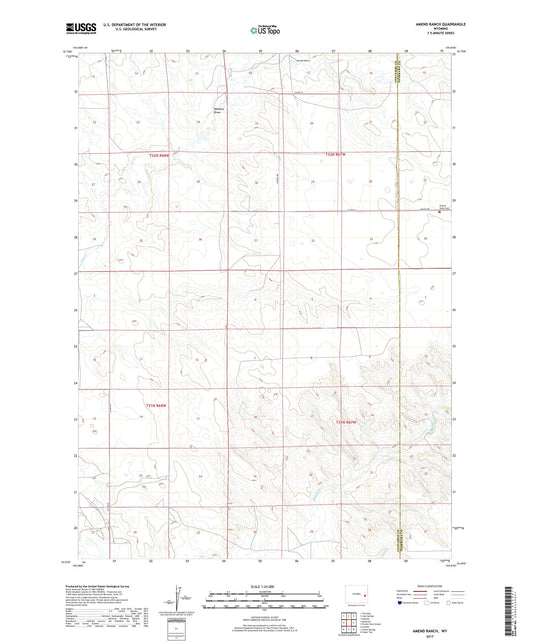 Amend Ranch Wyoming US Topo Map Image