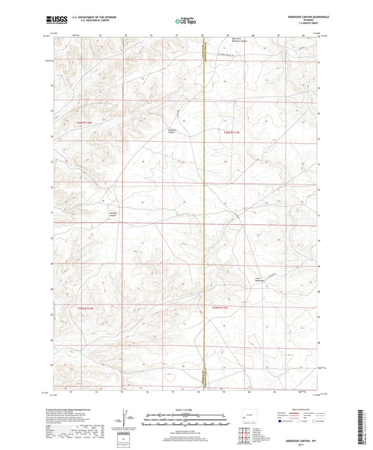 Anderson Canyon Wyoming US Topo Map Image