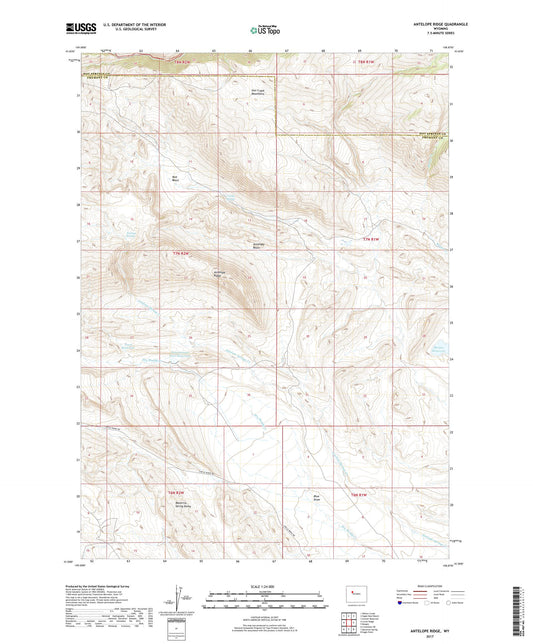 Antelope Ridge Wyoming US Topo Map Image