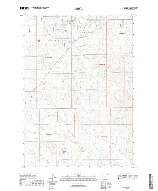 Appel Butte Wyoming US Topo Map Image