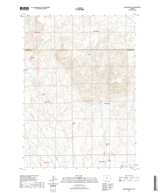 Arapahoe Butte Wyoming US Topo Map Image