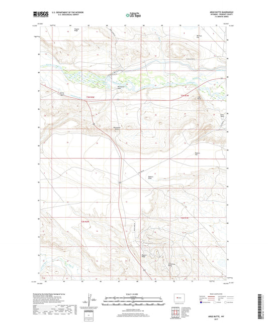Argo Butte Wyoming US Topo Map Image