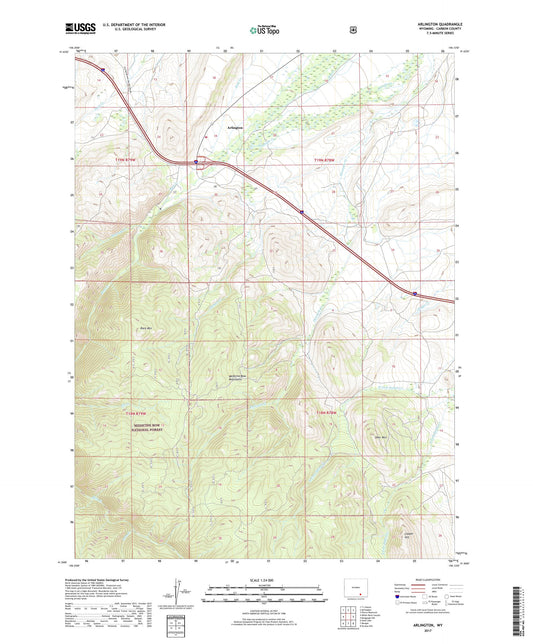 Arlington Wyoming US Topo Map Image