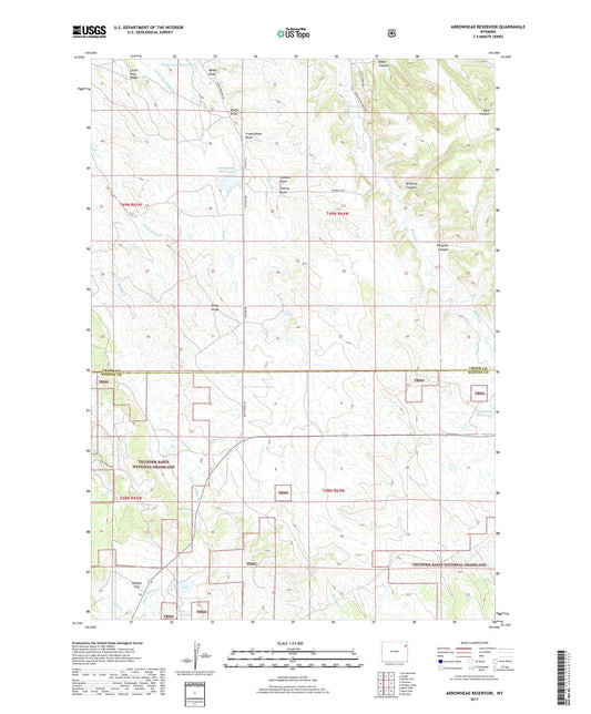 Arrowhead Reservoir Wyoming US Topo Map Image