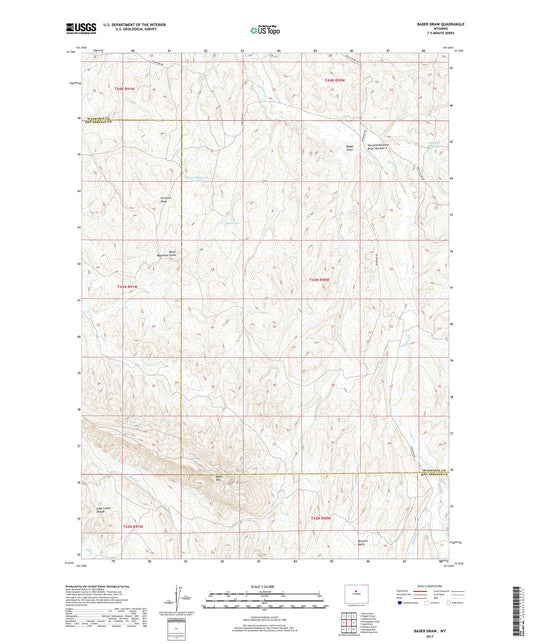 Bader Draw Wyoming US Topo Map Image