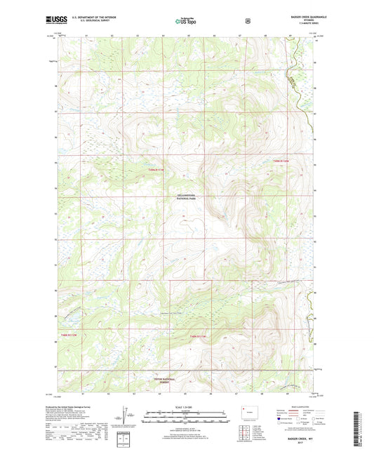 Badger Creek Wyoming US Topo Map Image