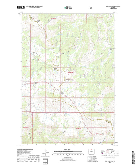 Bald Mountain Wyoming US Topo Map Image