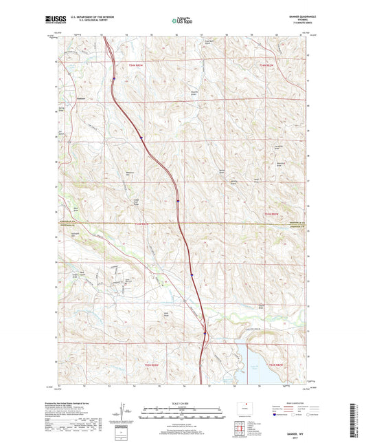 Banner Wyoming US Topo Map Image