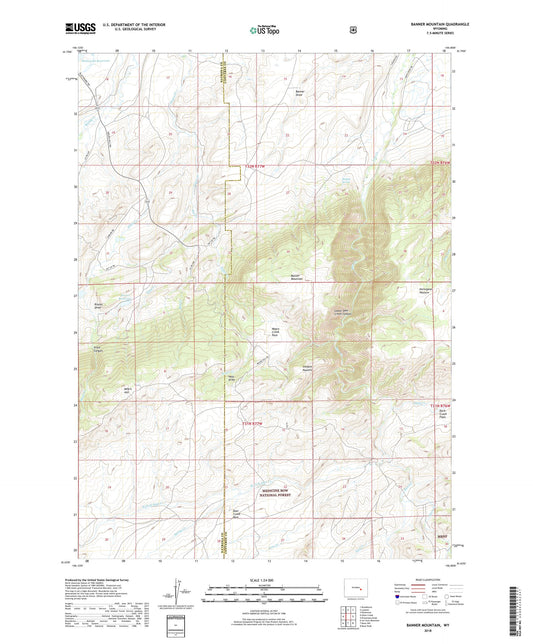 Banner Mountain Wyoming US Topo Map Image