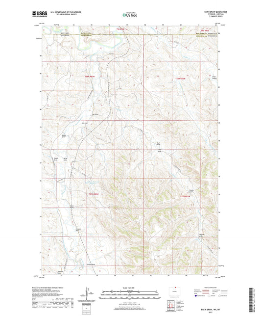 Bar N Draw Wyoming US Topo Map Image