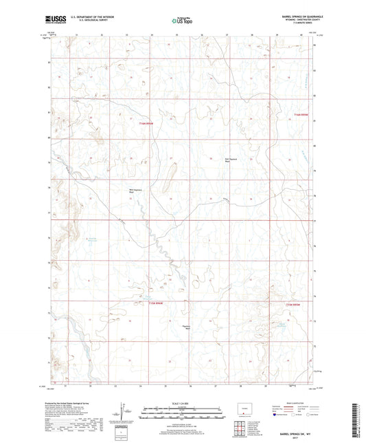 Barrel Springs SW Wyoming US Topo Map Image