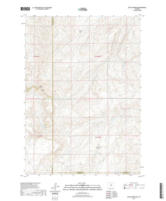 Battle Mountain Wyoming US Topo Map Image
