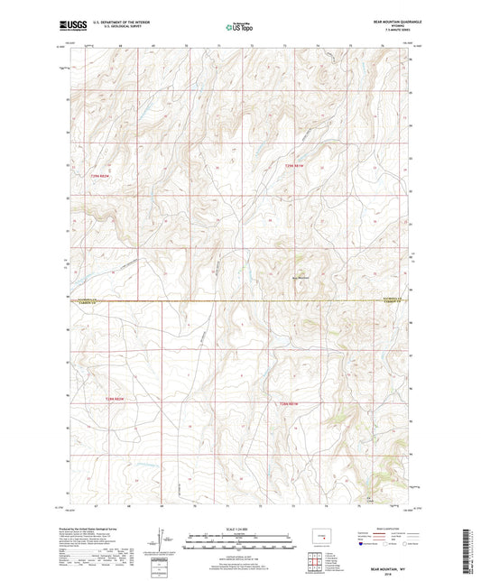 Bear Mountain Wyoming US Topo Map Image