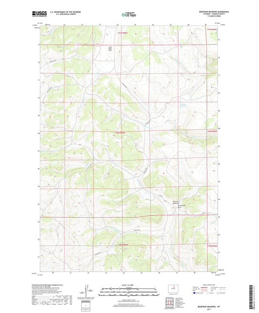 Beartrap Meadows Wyoming US Topo Map Image