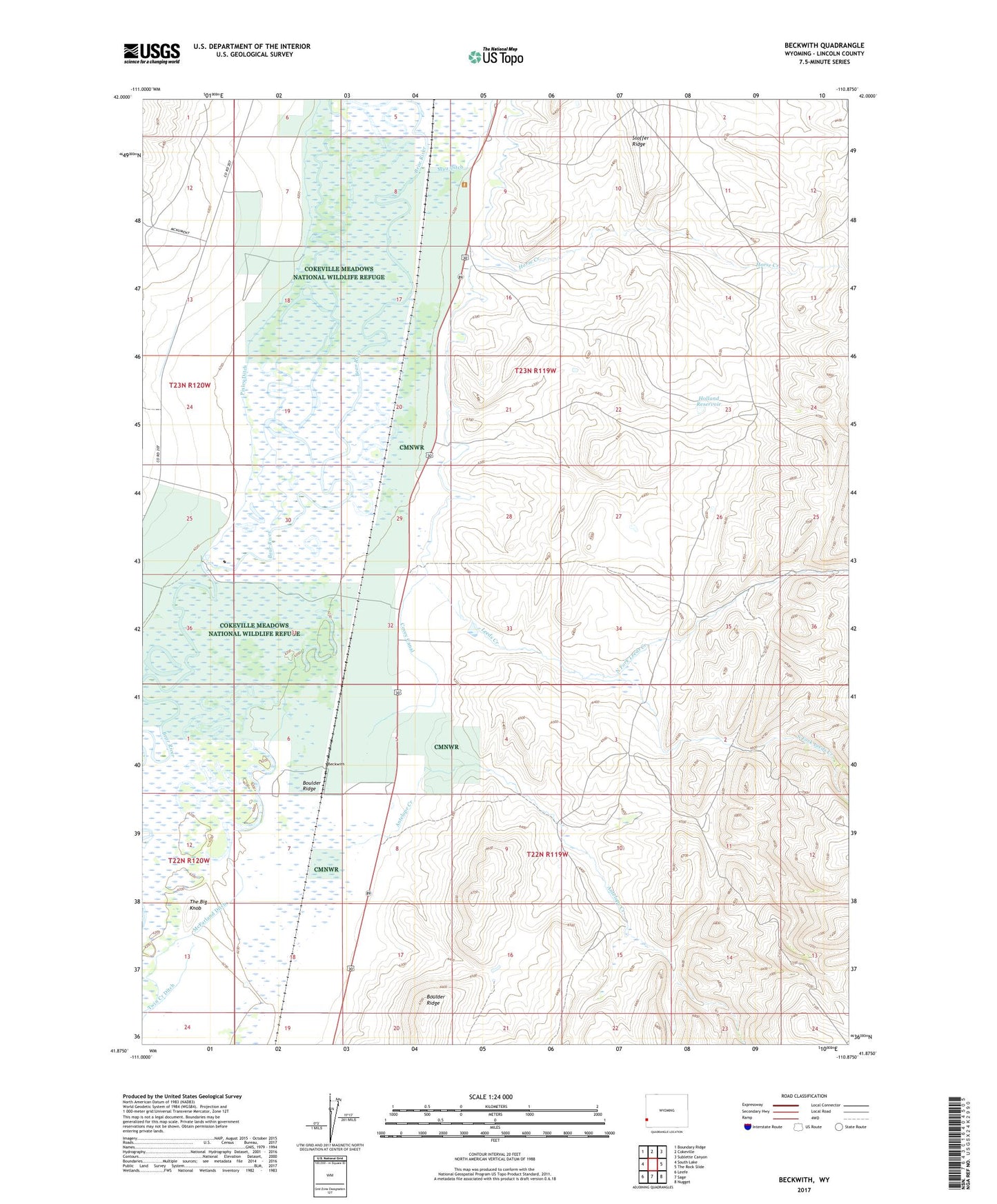 Beckwith Wyoming US Topo Map Image