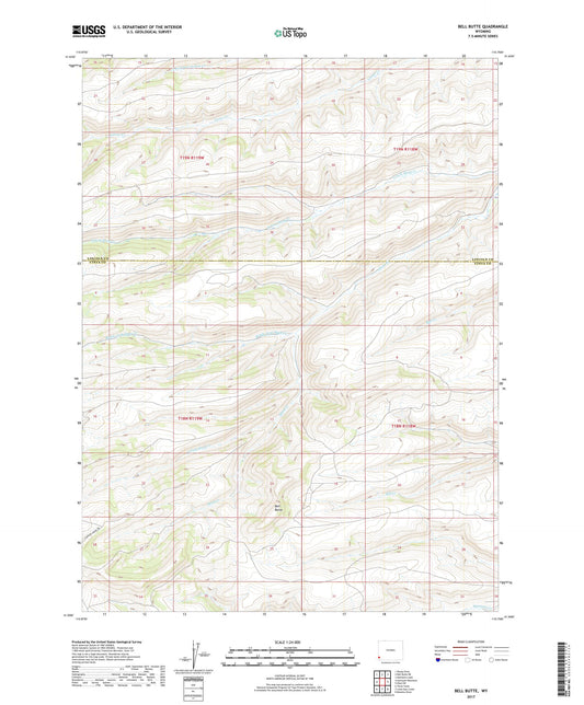 Bell Butte Wyoming US Topo Map Image