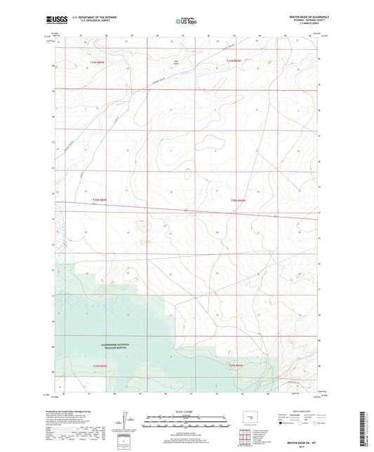 Benton Basin SW Wyoming US Topo Map Image