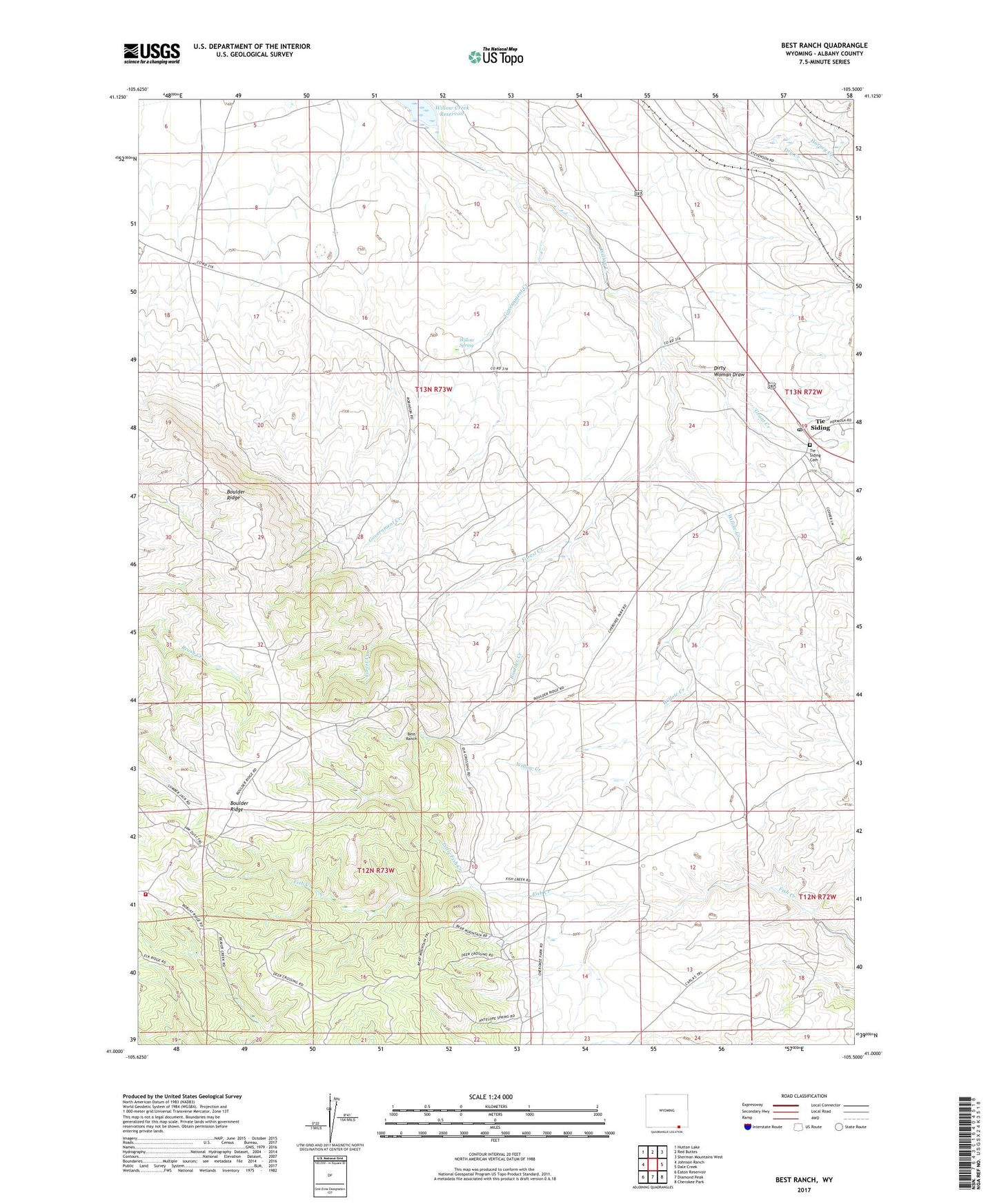 Best Ranch Wyoming US Topo Map Image