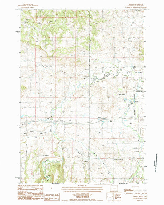 Classic USGS Beulah Wyoming 7.5'x7.5' Topo Map Image