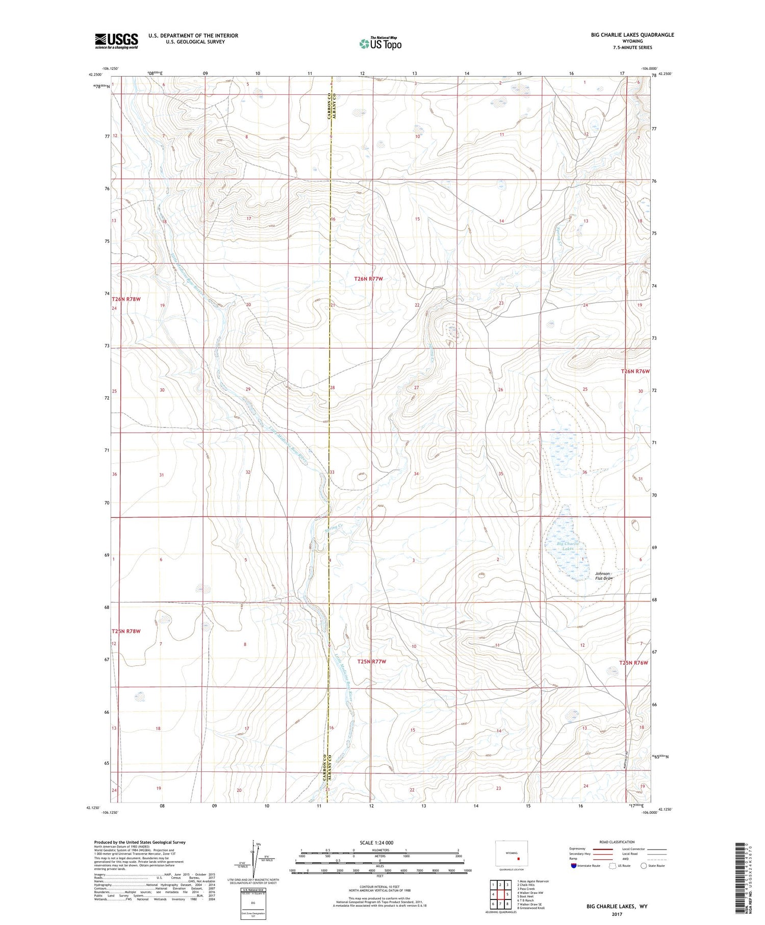 Big Charlie Lakes Wyoming US Topo Map Image