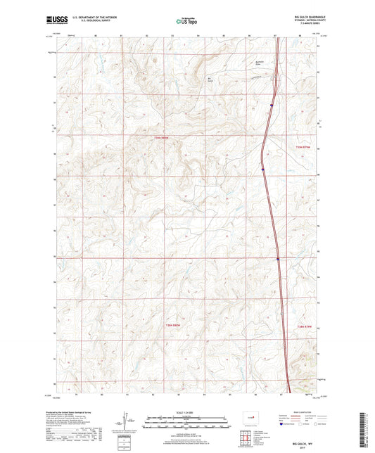 Big Gulch Wyoming US Topo Map Image