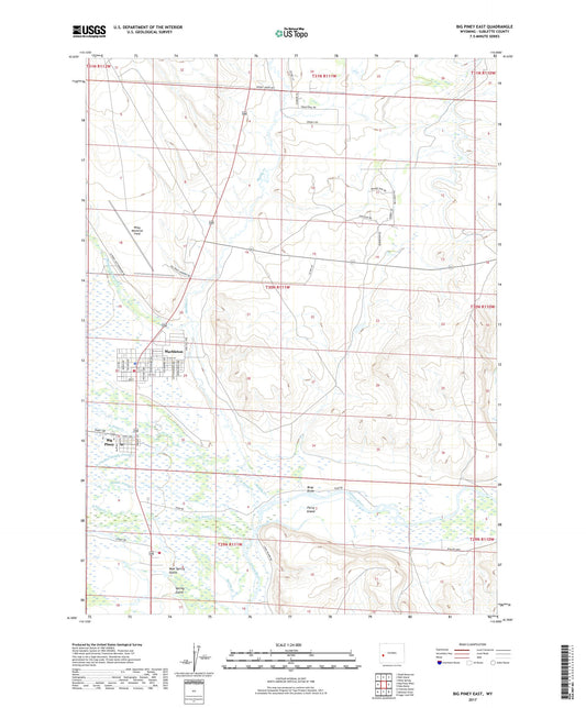 Big Piney East Wyoming US Topo Map Image