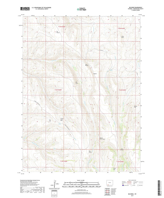 Big Ridge Wyoming US Topo Map Image