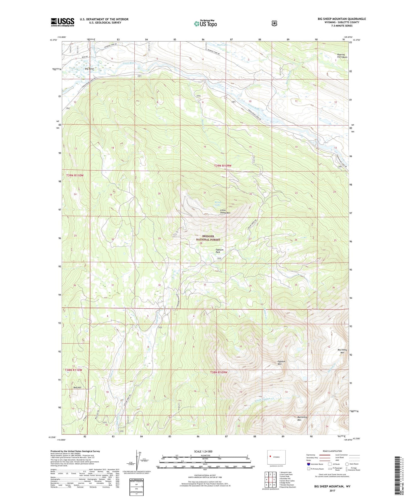 Big Sheep Mountain Wyoming US Topo Map Image