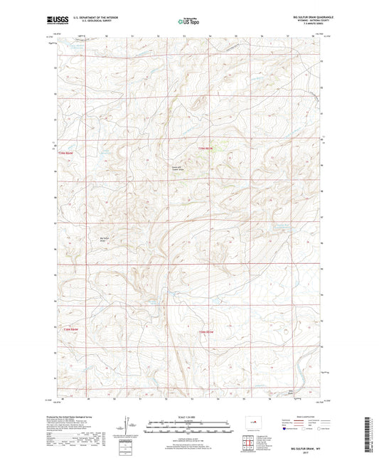 Big Sulfur Draw Wyoming US Topo Map Image