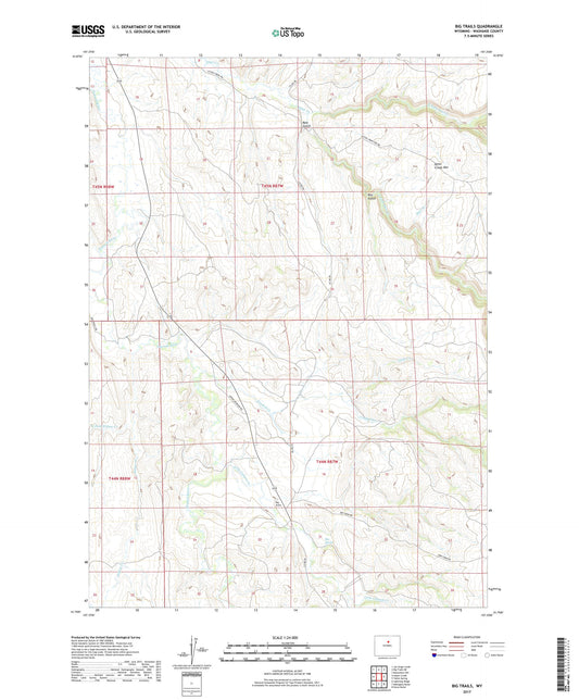 Big Trails Wyoming US Topo Map Image