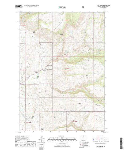 Black Mountain Wyoming US Topo Map Image