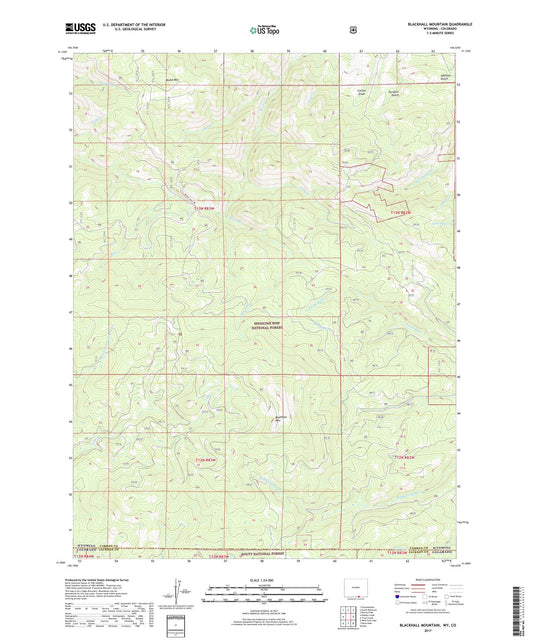 Blackhall Mountain Wyoming US Topo Map Image