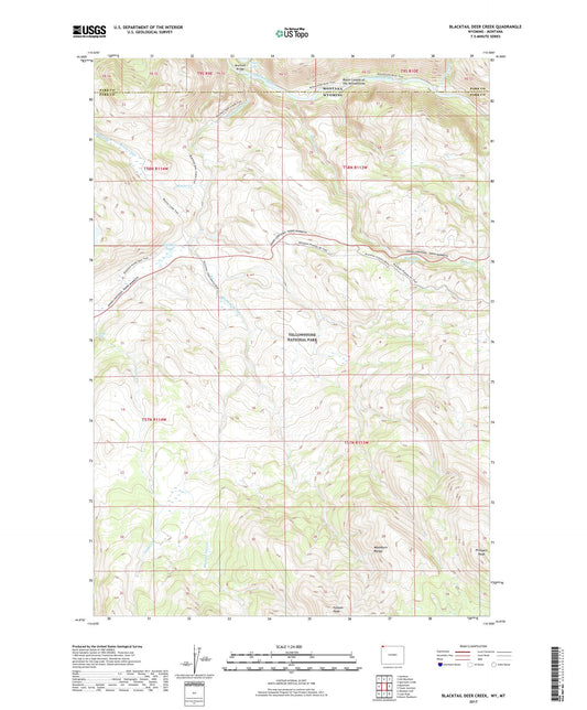 Blacktail Deer Creek Wyoming US Topo Map Image
