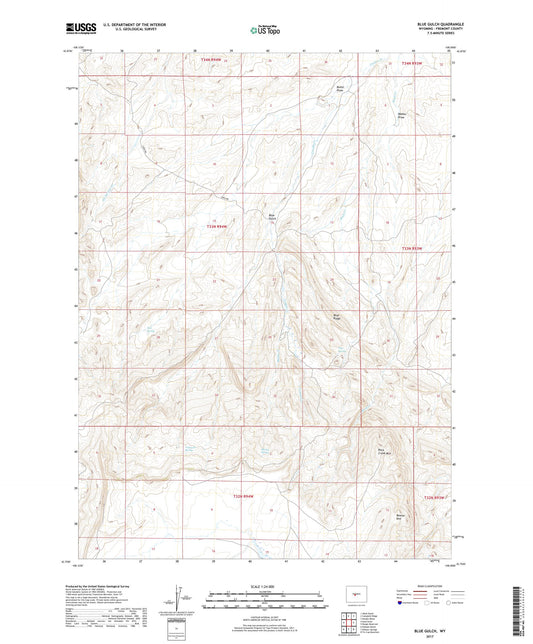 Blue Gulch Wyoming US Topo Map Image