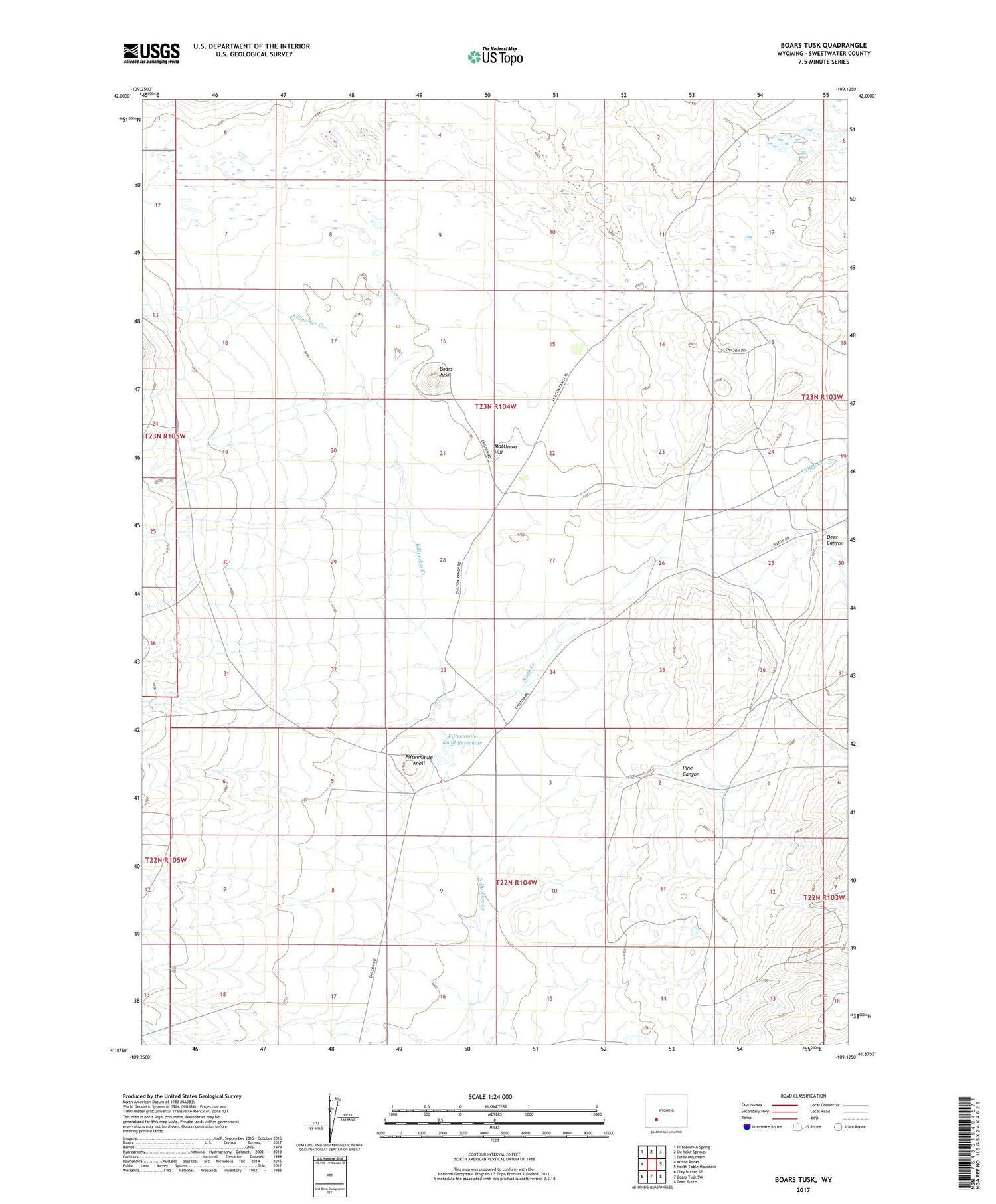Boars Tusk Wyoming US Topo Map Image