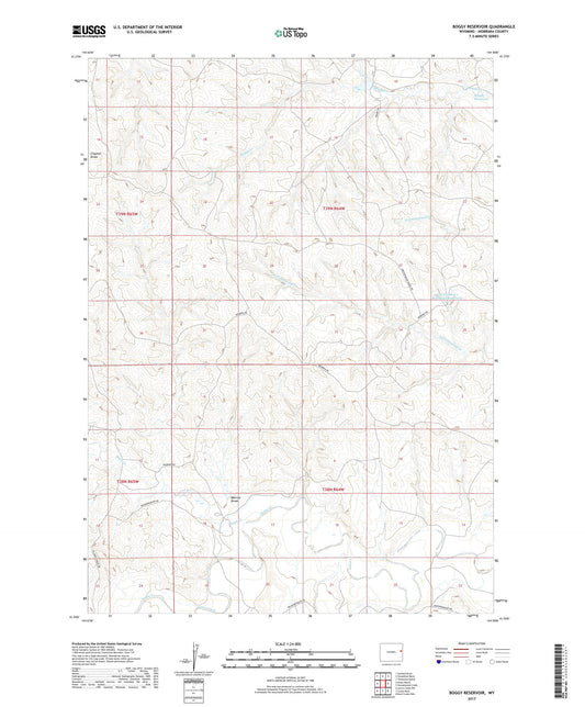 Boggy Reservoir Wyoming US Topo Map Image