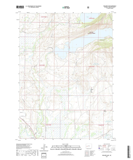 Boulder Lake Wyoming US Topo Map Image
