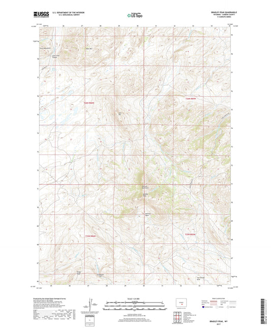 Bradley Peak Wyoming US Topo Map Image