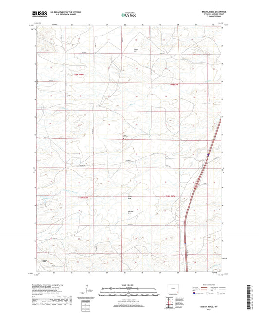 Bristol Ridge Wyoming US Topo Map Image