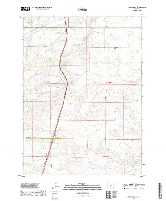 Bristol Ridge NE Wyoming US Topo Map Image