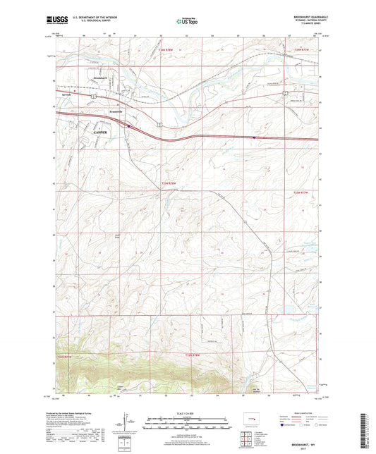 Brookhurst Wyoming US Topo Map Image