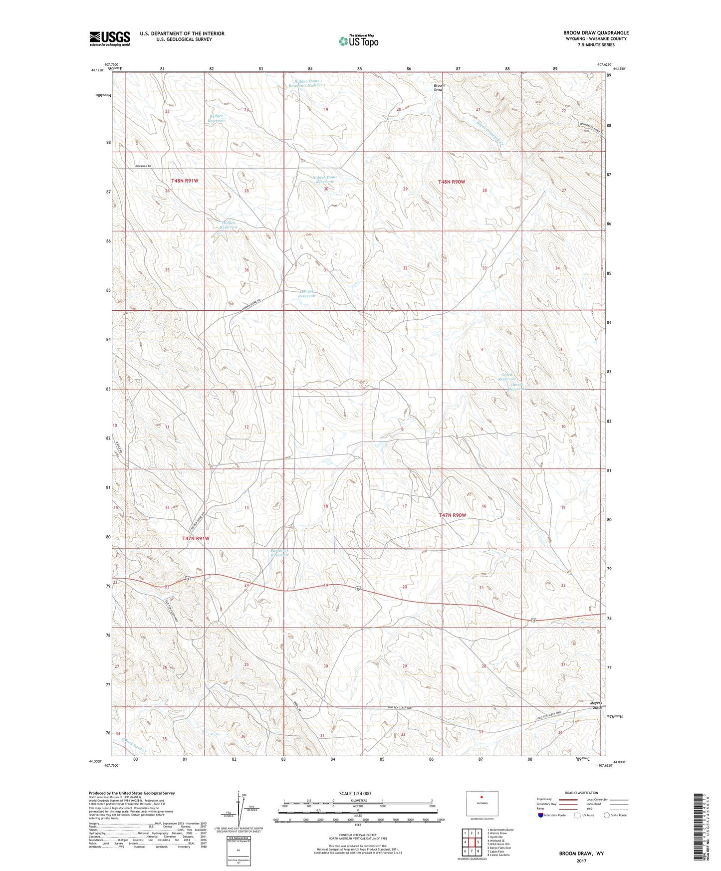 Broom Draw Wyoming US Topo Map Image